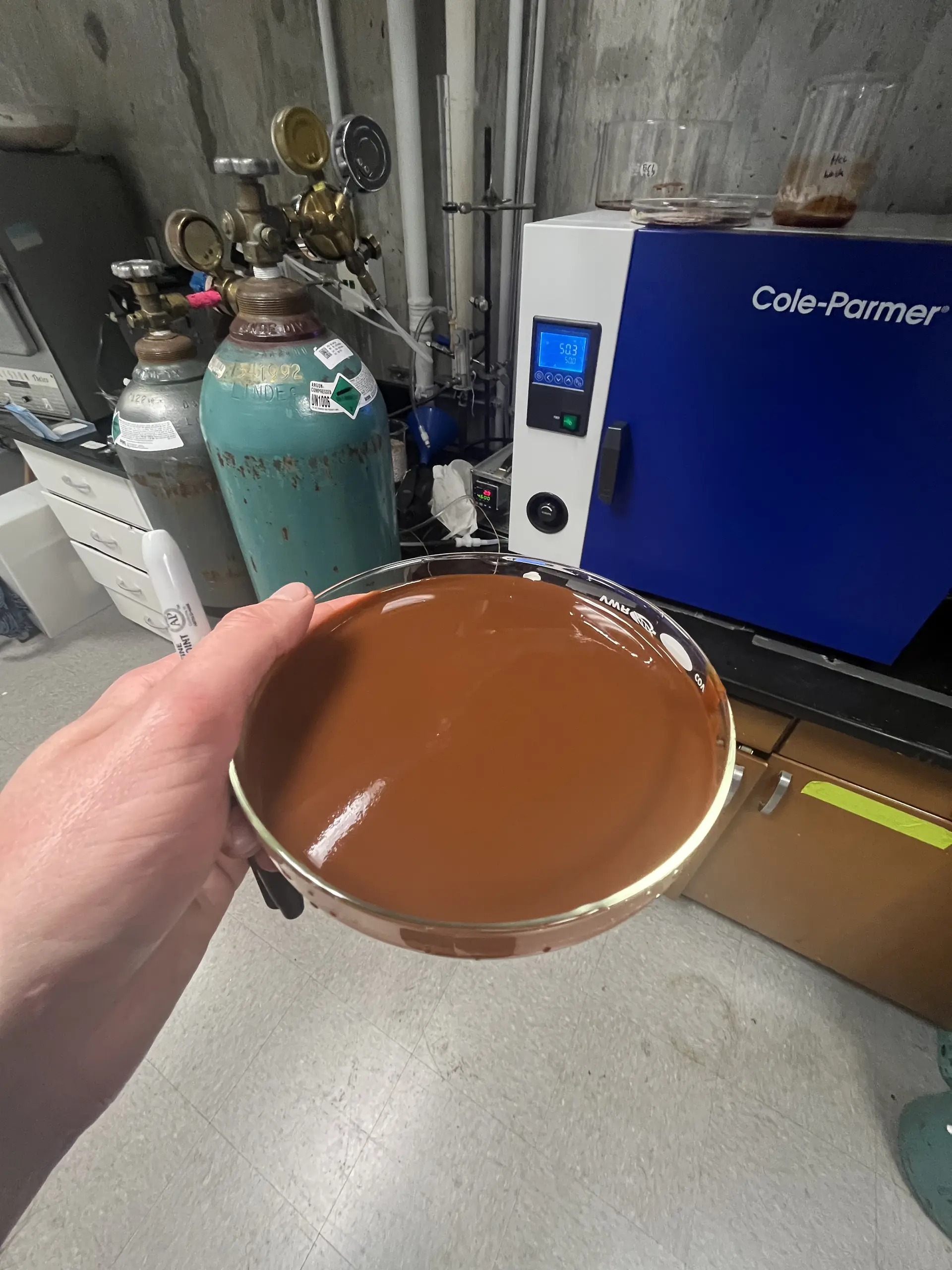 Synthesized iron mineral suspension in the laboratory